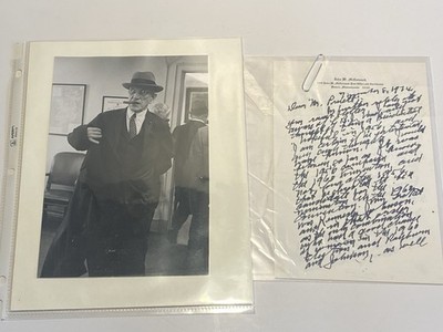 Original signed letter by JOHN W MCCORMACK Speaker HOUSE OF REPRESENTATIVES 1974