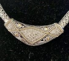 Beautiful Elegant .925 Sterling Silver Diamond Necklace Length 18 Inches.