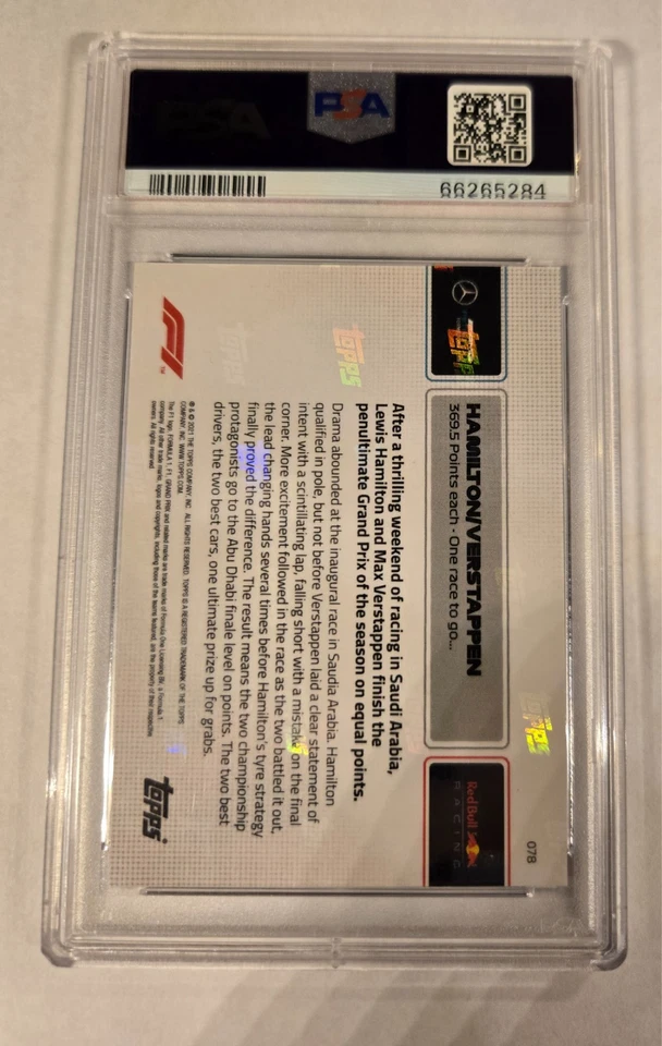 2021 Topps Now Hamilton/Verstappen Formula 1 #78 PSA 10 - Image 2 of 2