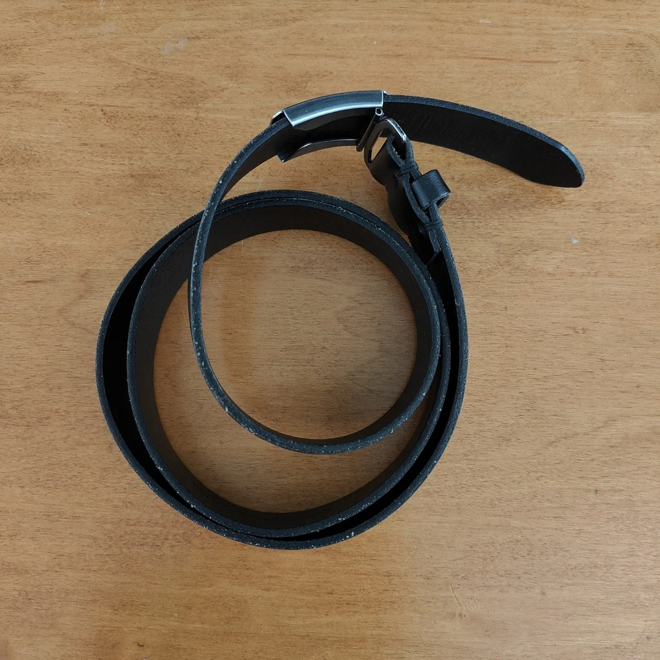 Cinturón de cuero negro con monograma placa de peltre POLO RALPH LAUREN para hombre talla 40 Foto 3 de 4