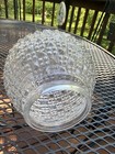Vintage 6" Crystal Clear Diamond Point Cut Glass 3 1/4" Fitter Light Globe Shade — photo 3