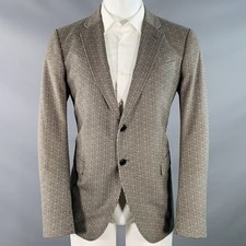 ARMANI COLLEZIONI Taglia M Nero Crema Pied De Poule Velluto Sport Cappotto