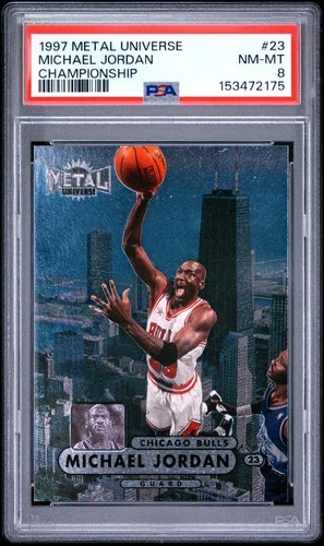 1997 METAL UNIVERSE CHAMPIONSHIP #23 MICHAEL JORDAN PSA 8