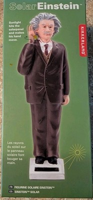   New KIKKERLAND Waving Figurine ALBERT EINSTEIN Solar Energy Powered Statue