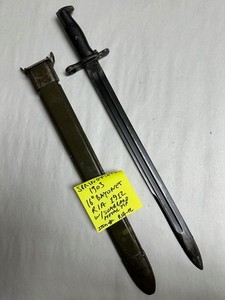 WW I SPRINGFIELD 16" BAYONET "RIA" 1912 WITH BLACK PLASTIC GRIPS. ITEM RIA-12.