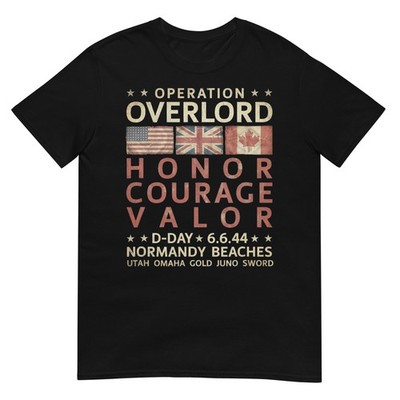 Operation Overlord Honor Courage Valor D-Day 6.6.44 Aged T-Shirt