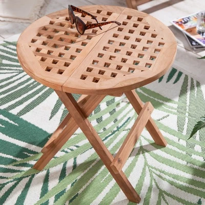 Beistelltisch EMPIRE TEAK - 50cm - Teakholz - rund klappbar Balkontisch Garten - Bild 1 von 4