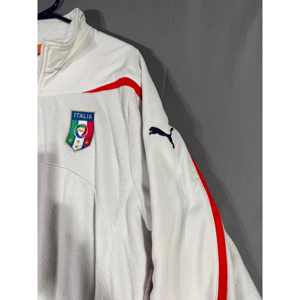 Chaqueta Pullover Puma Italia Fútbol Polar Blanco Verde Rojo Logo Para Hombre XL Foto 4 de 4