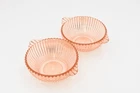 Two Vintage Anchor Hocking 5.5" Queen Mary Pink Depression Soup/Cereal Bowls
