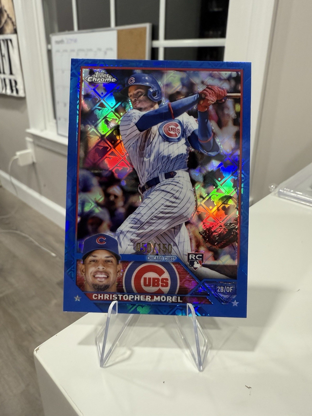 2023 Topps Chrome - Christopher Morel #198 Blue Logo Refractor /150 (RC)