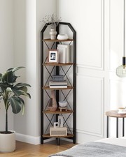 59.4" Corner Shelf, 5-Tier Industrial Corner Bookshelf, Corner Storage Stand, Pl