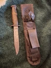 Original WW2 US Kinfolks Fighting Knife Army Military Sheath Vintage 1940s Named