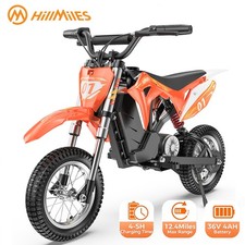 MileRocket1 Kids Electric Dirt Bike 300W 15.5MPH 36V 4Ah Max 12.4Miles 4-12 Age