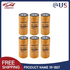 6Pcs 1R-1807 Oil Filter for Caterpillar CAT 235B 312D 320B 320D 322B 324D 325D