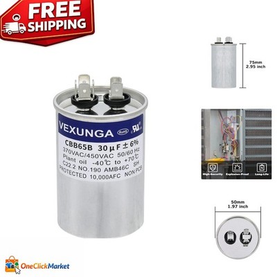 Versatile 30uF Capacitor: Perfect for AC Units, Pool Pumps & More - 450VAC Rated
