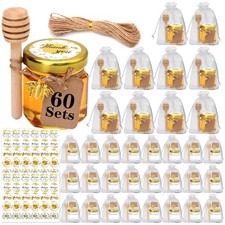 60-Pack Hexagonal Honey Cans with Bee Pendants