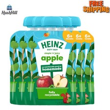 Heinz Baby Food Apple Fruit Pouches 6 x 100g Smooth Puree