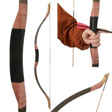 Arco ricurvo 57" 100lbs tiro con l'arco legno tradizionale pezzo unico arco lungo