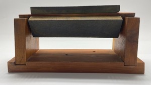 Vintage Tri Hone Sharpening System Rotating Wood Base 6" Stones