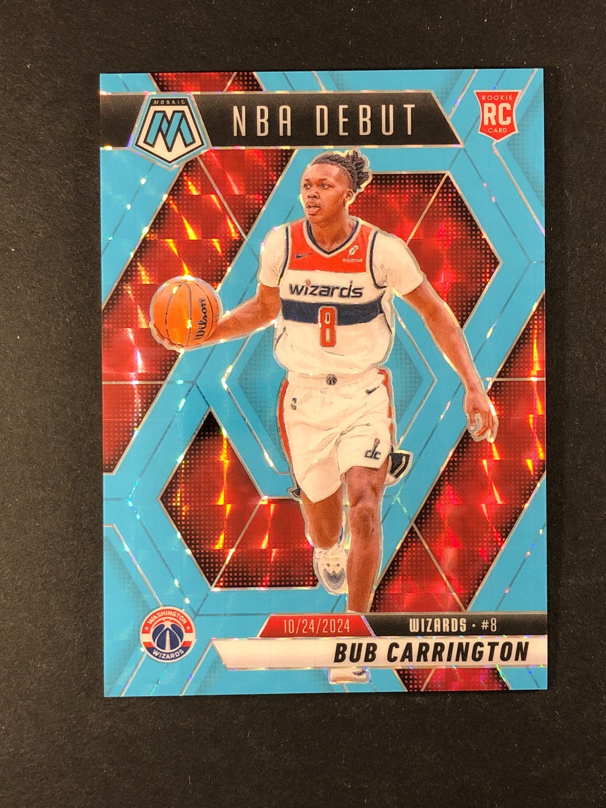 2024-25 Mosaic Bub Carrington RC #259 Blue Fluorescent 74/75 SSP NBA Debut