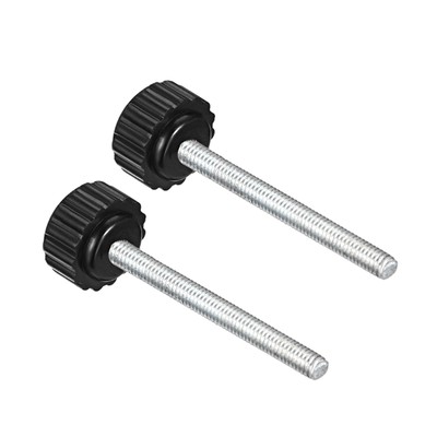 Knurled Clamping Knobs M4 x 40mm Thread 16mm Head Thumb Screw Bolt 2PCS