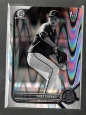 2022 Bowman Draft #BDC-163 Nate Savino Chrome Black & White RayWave Refractor