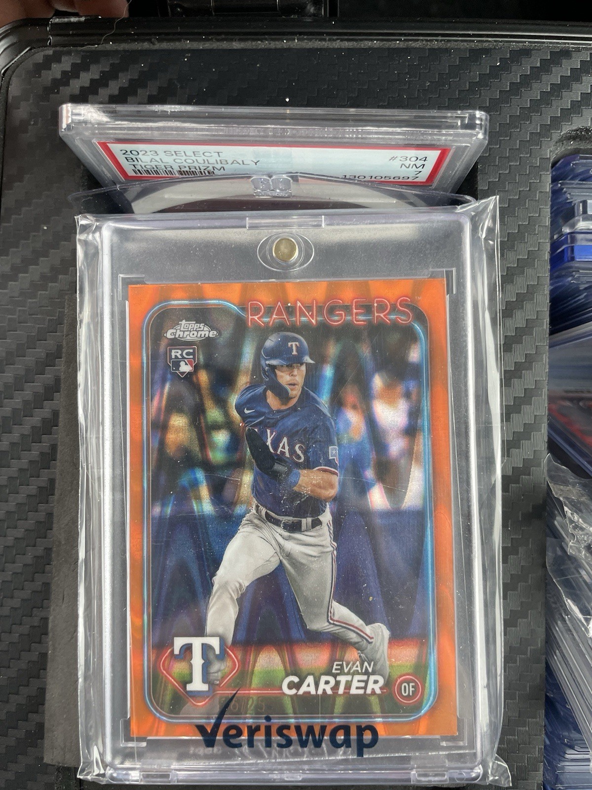 2024 Topps Chrome - Evan Carter #136 Orange Raywave Refractor /25 (RC)