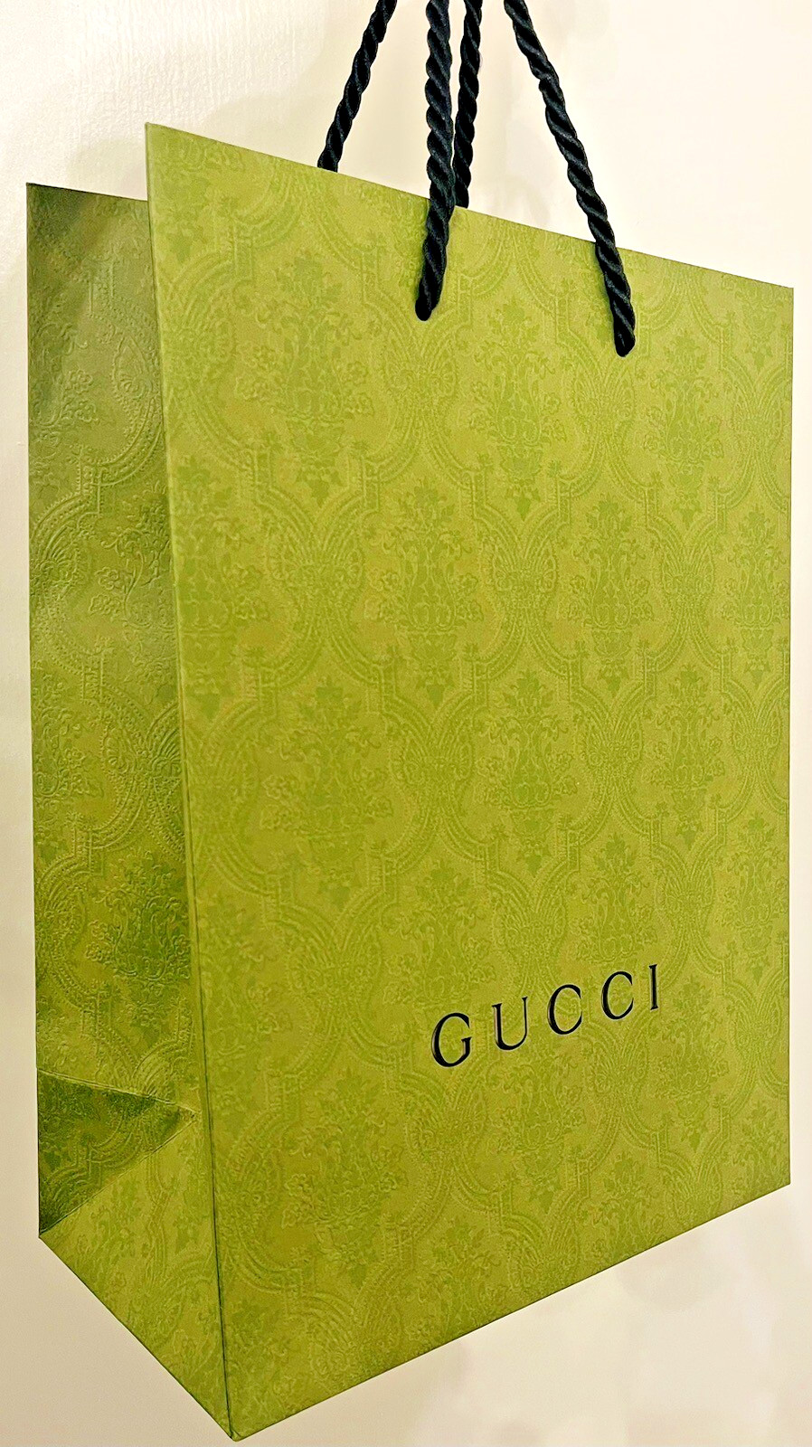 Borsa shopping Gucci - broccato verde - dimensioni medie - 10” x 13,75” x 5,5” pollici - nuova
