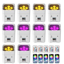 10x 108W RGBWA UV Stage Par Light Rechargeable Wireless Battery Uplight Wedding