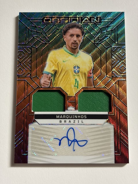 2024-25 Obsidian Marquinhos Dual Patch Auto Green #D 1/5 Brazil