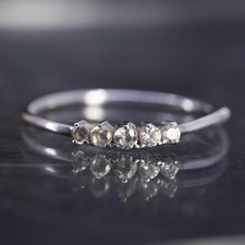 Size 9.25, vintage sterling silver 925 stackable band ring with cluster cz