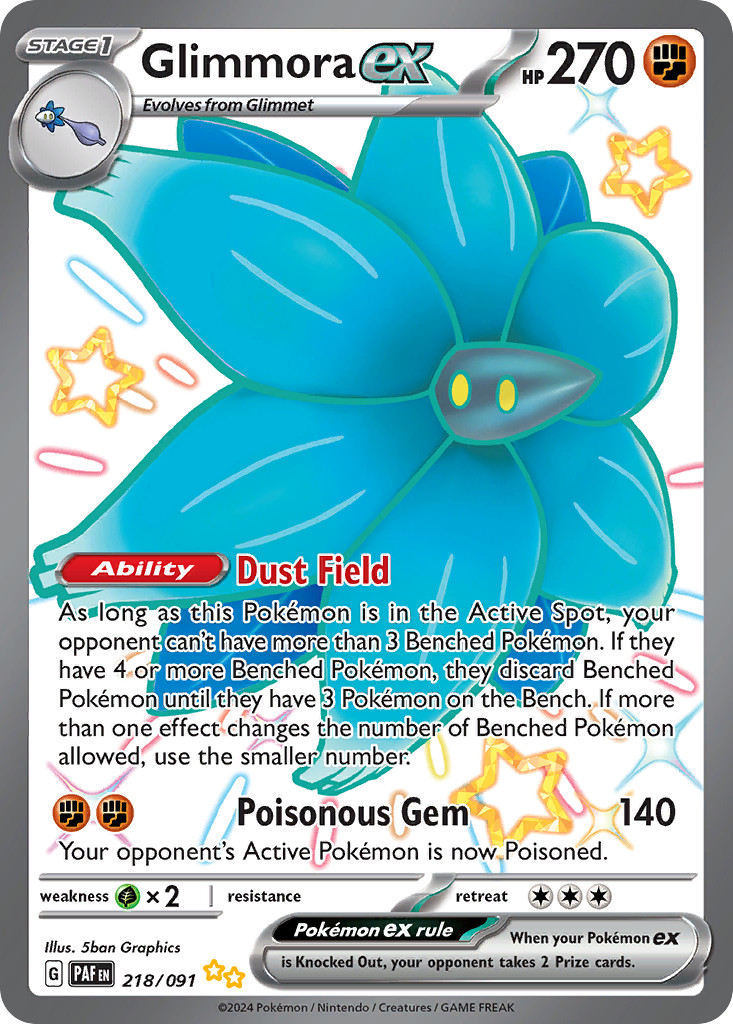 Pokemon Paldean Fates Shiny Ultra Rare Glimmora ex 218/091 - Near Mint (NM)