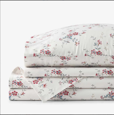 thecompanystore Rupa Premium Smooth Sateen Bed Sheet Set - Cream Multi