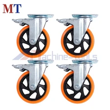 5 inch Swivel Caster Wheels with Dual Locking, Heavy Duty Castors Set of 4