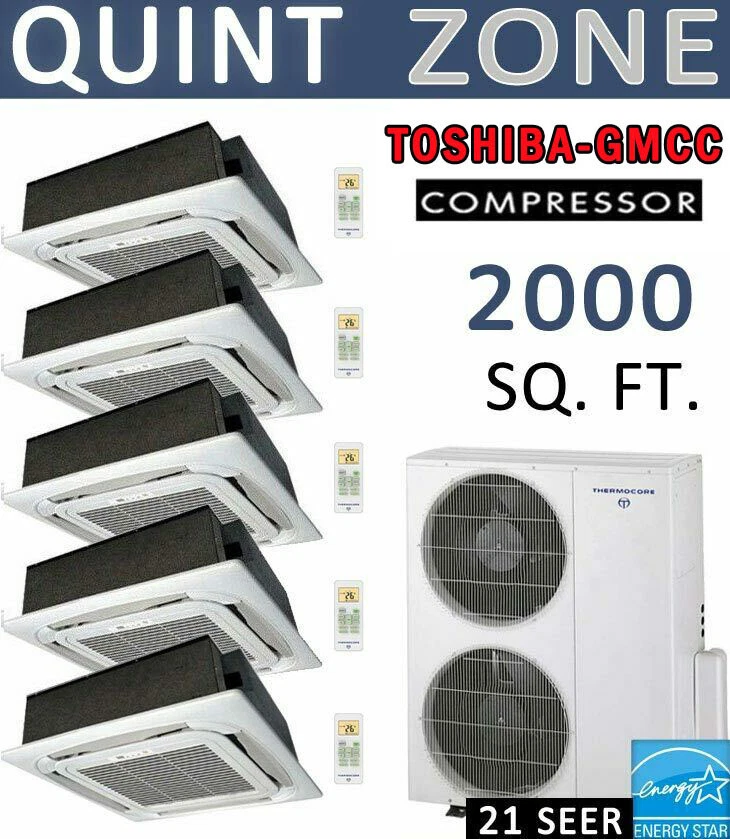 45000 BTU Ductless Mini Split Air Conditioner Heat Pump 9k x 5 CEILING  CASSETTE | eBay