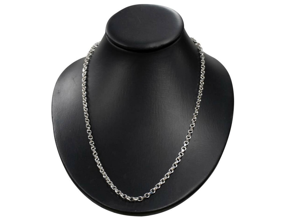 Chaîne Maille Jaseron Argent Massif 925/1000 - Longueur 55 Cm, épaisseur 3 Mm, Marque Bijouxia