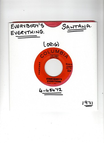 SANTANA - EVERYBODY'S EVERYTHING / GUAJIRA. U.S. 1971 ORIG 7" & CO/SLEEVE. EX - Picture 3 of 3