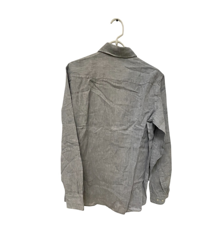 Massimo Dutti Mens Shirt M Medium Button Up Gray Linen Long Sleeve 0169/114 NWT - Picture 3 of 11