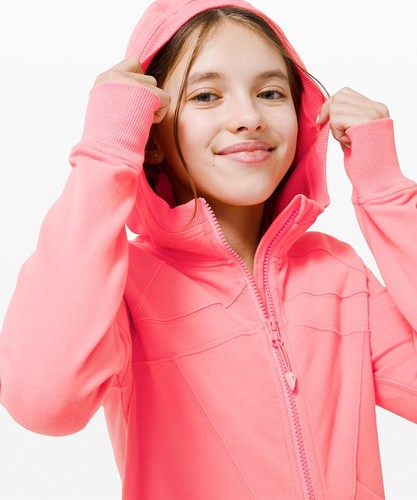 Lululemon Ivivva Hoodie 14 Scuba Fleece Sweater Zip Yum Pink Sun Hat Cap LOT NWT - Picture 9 of 12