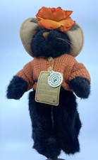 Vintage 1990-98 Boyds Bears MRS PARTRIDGE Black Cat with Sweater Hat 919750