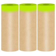 Paint Masking Paper With Adhesive 18 Inch X 50Feet Tape And Drape Painters 3Roll