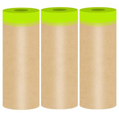Paint Masking Paper With Adhesive 18 Inch X 50Feet Tape And Drape Painters 3Roll