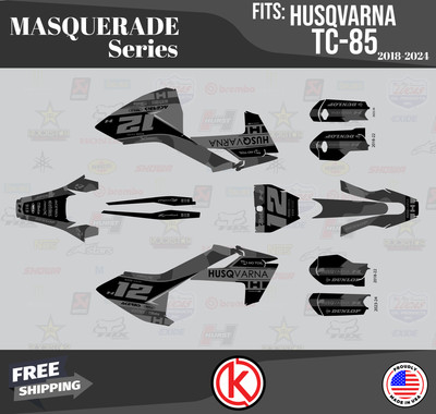 Graphics Kit for  Husqvarna TC85 (2018-2022) Masquerade - SMOKE