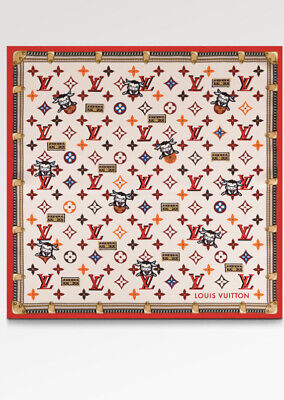 Louis Vuitton White/Brown Year of The Ox Silk Square Scarf