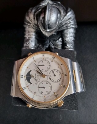 Seiko 7A48-7000 Chronograph Vintage Moon Phase Used Quartz Mens