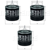 3X Mahle / Knecht ÖLfilter OC 23 OF Oil Filter