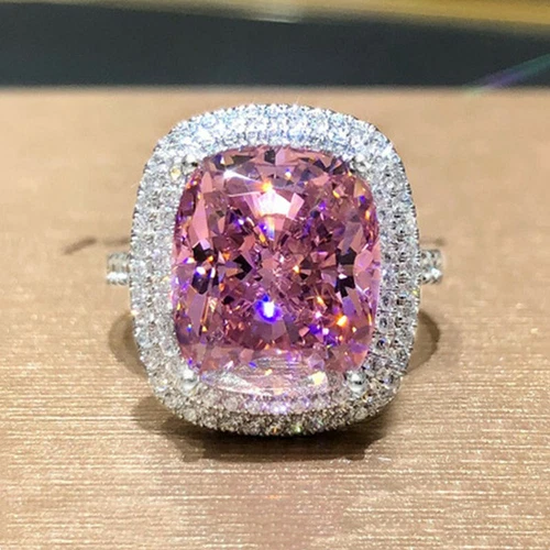 Elegantes anillos de boda de oro rellenos de plata 925 para mujer joyas de circón cúbico talla 6-10 - Imagen 25 de 33