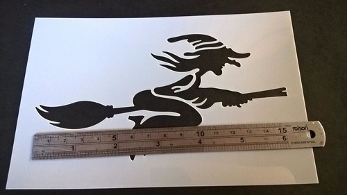 Halloween Stencil Witch Ghost Haunted House Pumpkins Skeletons Bones Bats Craft - Picture 141 of 231