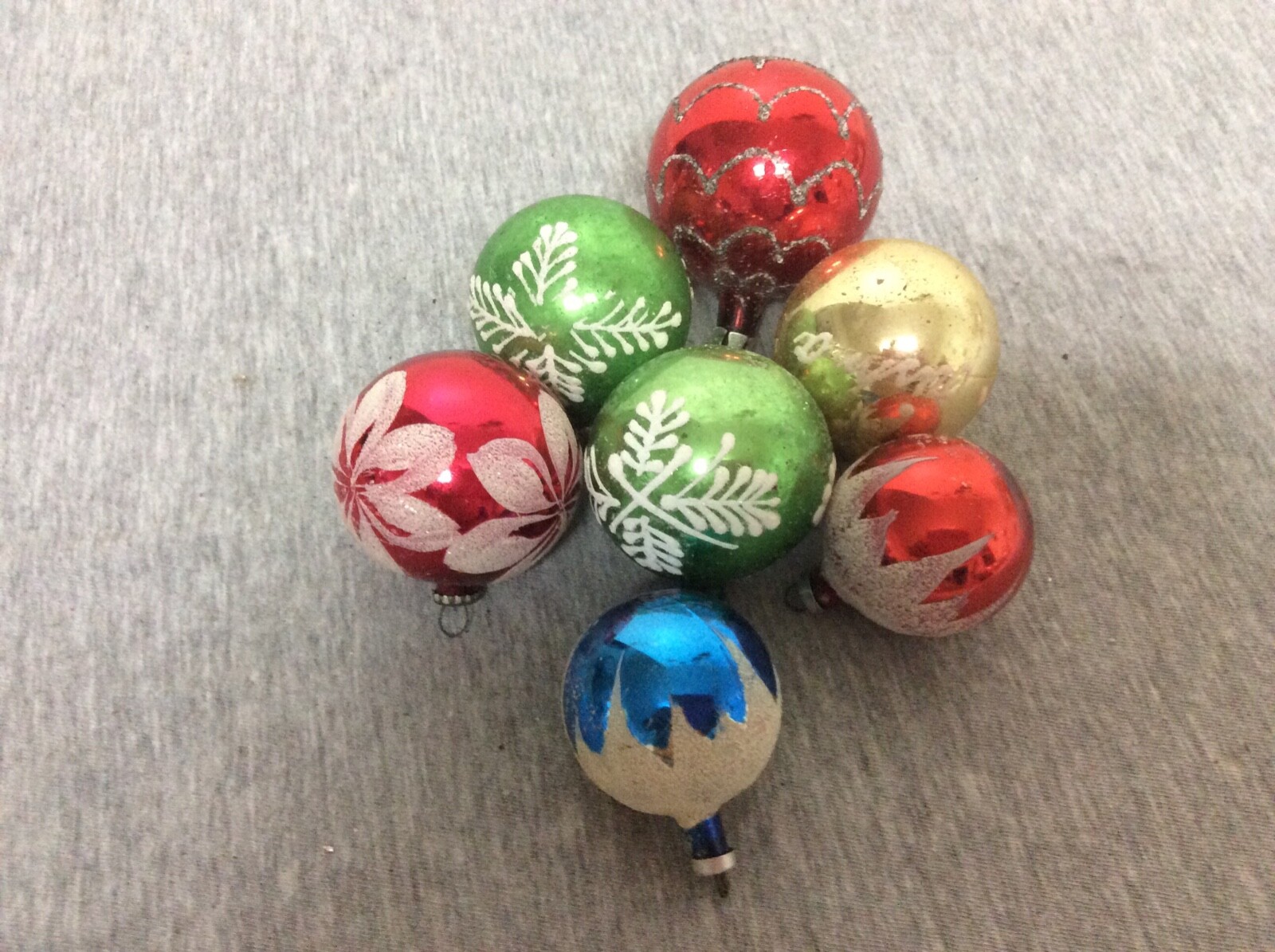 Vintage Konvolut Merkur Glas weiß Glimmer Deko Weihnachtsschmuck