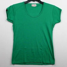 VINTAGE JM Collectables by Cal Cru Women's Size XL Green Cap Sleeve T-Shirt